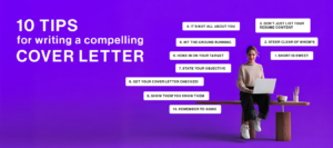 10 tips for writing a compelling cover letter with a person using a laptop on a bench